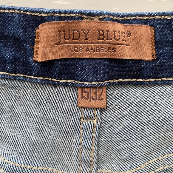 Judy Blue Wide Leg Raw Hem Jeans Dark Wash Size 15/32 - Picture 9 of 16